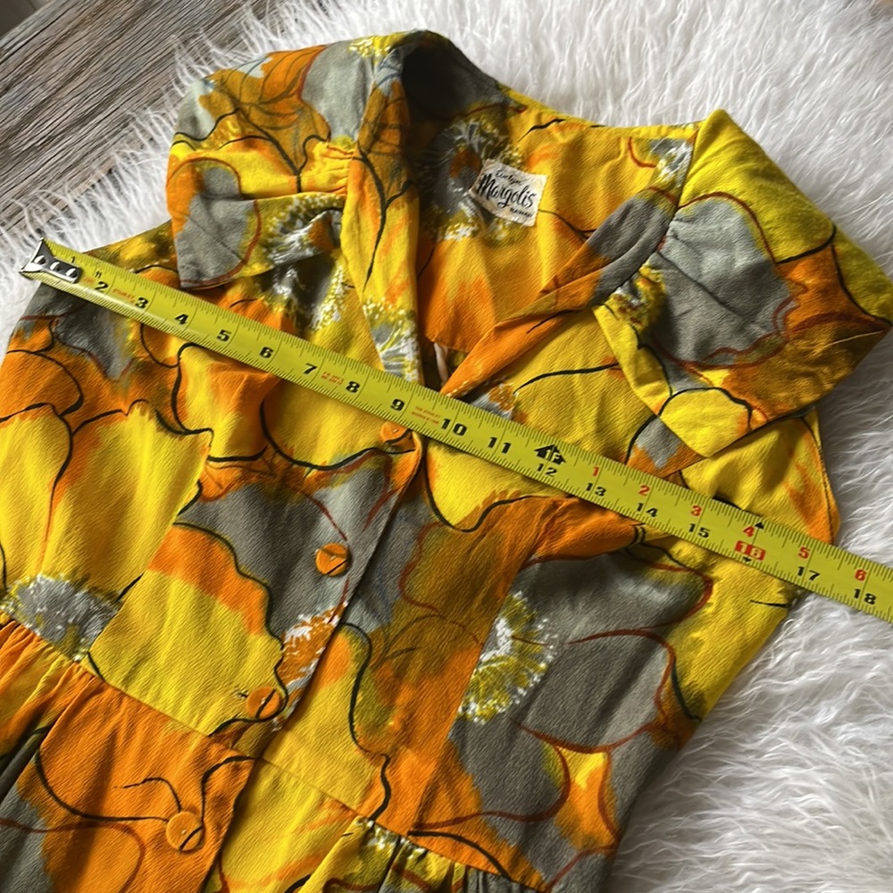 Evelyn Margolis 60’s vintage bark cloth Hawaiian dopamine dress EUC size small - Picture 10 of 12